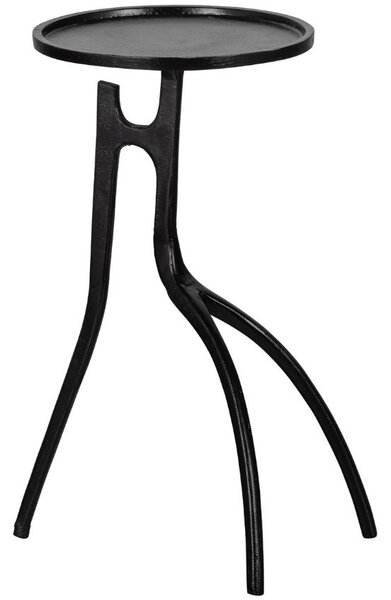 Hoorns Černý kovový odkládací stolek Legaso 31 cm