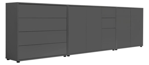 ŠIROKÁ KOMODA, antracitová, 263,5/73/33 cm MID.YOU - Široké komody, Online Only