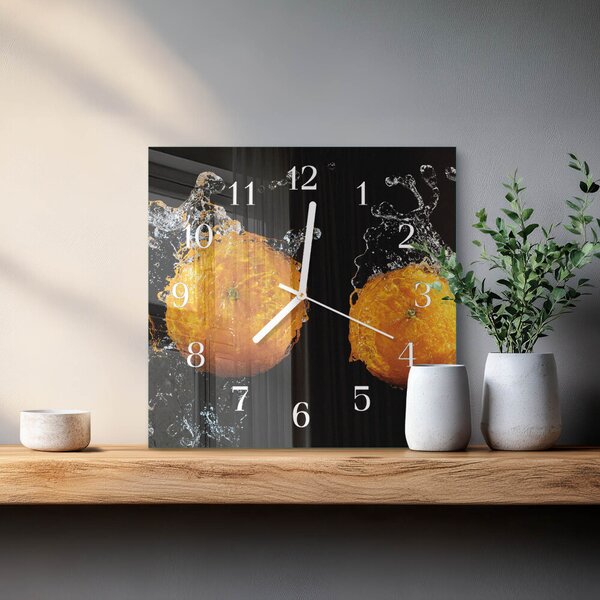 Skleněné hodiny Pomeranče zskb-30x30-00087626