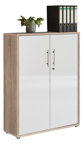 SKŘÍŇ NA ŠANONY, barvy dubu, vysoce lesklá bílá, 337,6/185,6/33 cm MID.YOU - Online Only kancelářský nábytek, Online Only
