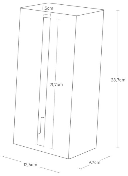 YAMAZAKI Černý kovový box na ubrousky Tower 23,7 x 12,6 cm