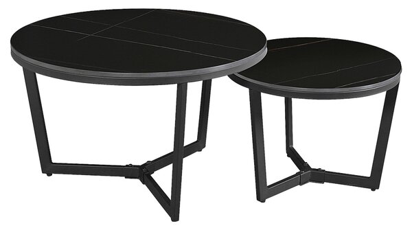 KONFERENČNÍ STOLEK, černá, kov, kámen, 68,5/68,5/43 cm MID.YOU - Konferenční stolky, Online Only