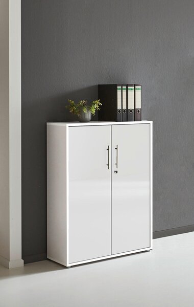 SKŘÍŇ NA ŠANONY, bílá, vysoce lesklá bílá, 84,4/113,6/33 cm MID.YOU - Online Only kancelářský nábytek, Online Only