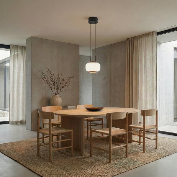Závěsná svítidlo Quitani, Shiro, stmívatelné, Bílá, Obývací pokoj, Sklo, Design