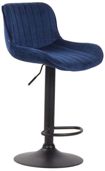 Barová stolička Haugo - samet - černý rám | modrá