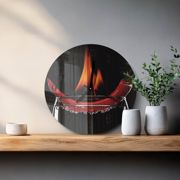 Skleněné nástěnné hodiny Chilli Fire zsoc-fi30-00171454