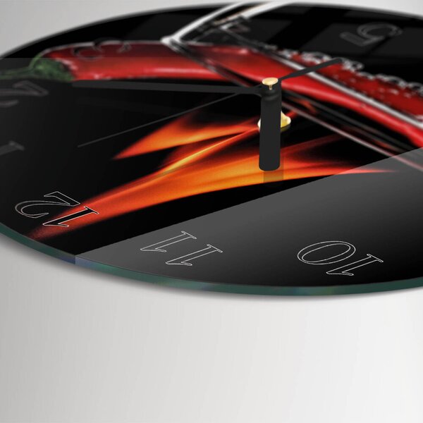 Skleněné nástěnné hodiny Chilli Fire zsoc-fi30-00171454