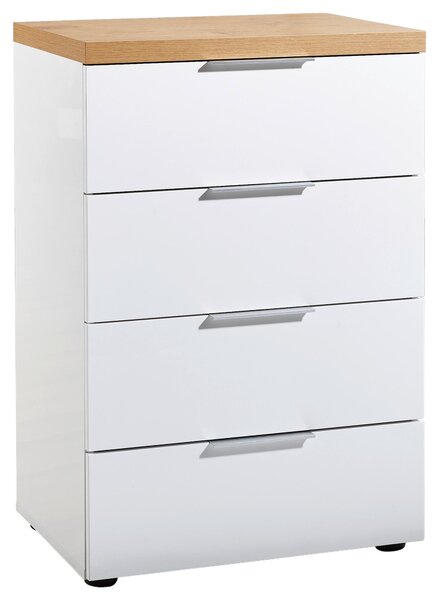 KOMODA, bílá, barvy dubu, 60/89/43 cm Xora - Široké komody