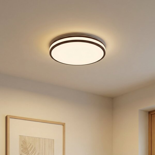 Stropní Lampa Lindby, Emiva, Dřevo, Obývací pokoj, Dřevo, Moderní