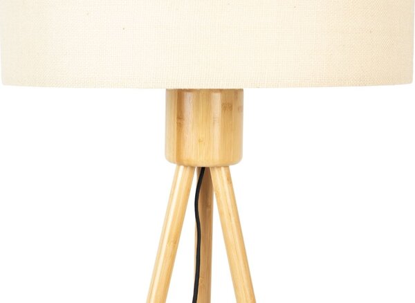 Bílá bambusová stojací lampa ZUIVER FAN 155 cm