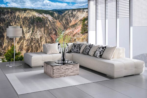 DIMEX | Vliesová fototapeta Grand Canyon MS-5-3020 | 375 x 250 cm | zelená, modrá, bílá, hnědá