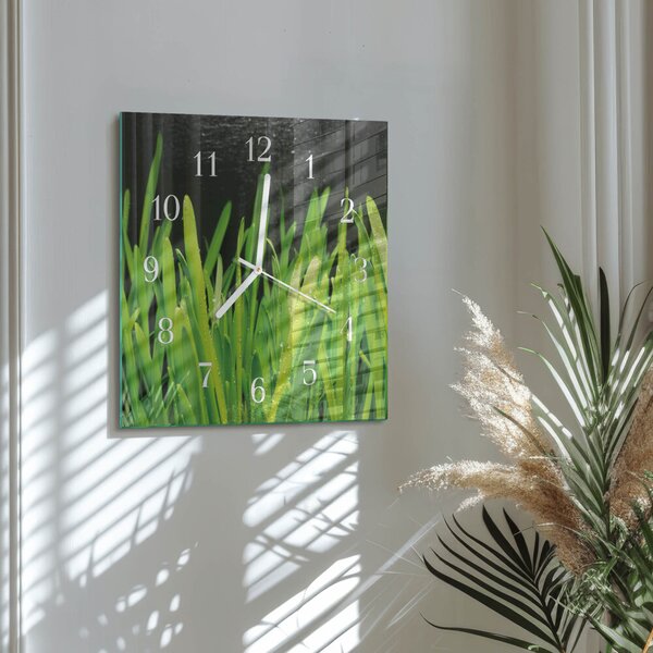 Skleněné hodiny Tráva zskb-30x30-00091779