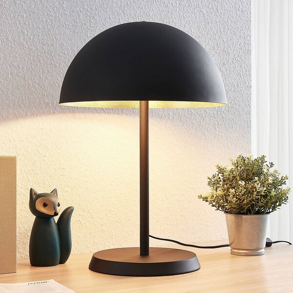 Lindby Stolní lampa Idalene, výška 51 cm, černá barva, kov, Černá, Obývací pokoj / jídelna, kov, Moderní