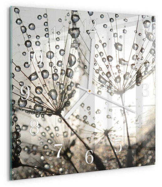 Skleněné hodiny Kapky rosy zskb-30x30-00085104