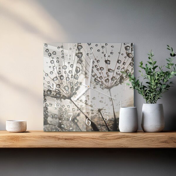 Skleněné hodiny Kapky rosy zskb-30x30-00085104