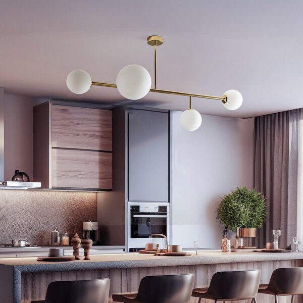 Stropní Lampa ALDEX, Dione, stmívatelné, Zlatá / mosazná, Jídelna, Kov, Moderní