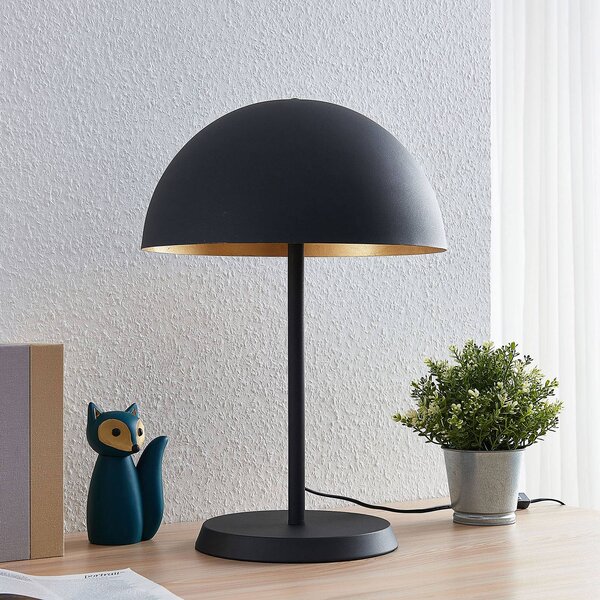 Lindby Stolní lampa Idalene, výška 51 cm, černá barva, kov, Černá, Obývací pokoj / jídelna, kov, Moderní