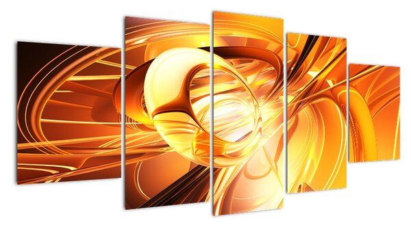 Oranžový abstraktní obraz (150x70cm)