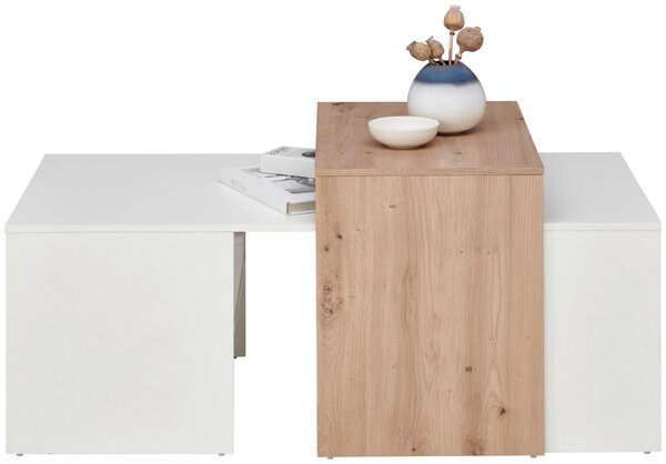 KONFERENČNÍ STOLEK, bílá, dub artisan, kompozitní dřevo, 115/70/50 cm Hom`in - Konferenční stolky