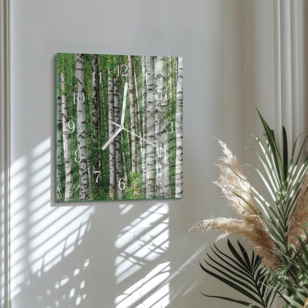 Skleněné hodiny Břízy zskb-30x30-00084742