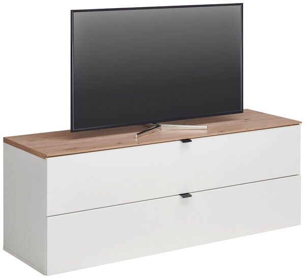KOMODA POD TELEVIZI, bílá, dub artisan, 140/62/44 cm Hom`in - Komody bílé