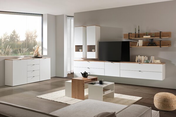 KONFERENČNÍ STOLEK, bílá, dub artisan, kompozitní dřevo, 115/70/50 cm Hom`in - Konferenční stolky