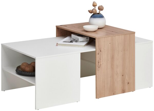 KONFERENČNÍ STOLEK, bílá, dub artisan, kompozitní dřevo, 115/70/50 cm Hom`in - Konferenční stolky