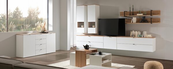 KONFERENČNÍ STOLEK, bílá, dub artisan, kompozitní dřevo, 115/70/50 cm Hom`in - Konferenční stolky