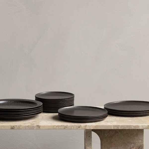 Audo CPH Tmavě hnědo šedý porcelánový dezertní talíř AUDO NEW NORM 13,5 cm