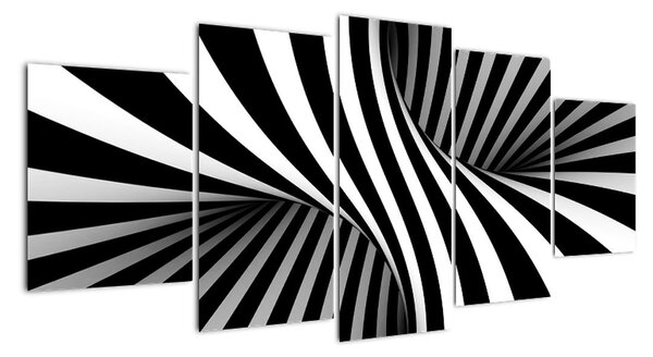 Černobílý abstraktní obraz (150x70cm)