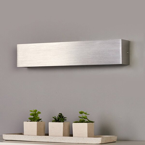Lindby Nástěnné LED svítidlo Ranik, 40 cm, barva hliníku, kov, Hliník / šedá / zinek, Chodba, Hliník, Moderní