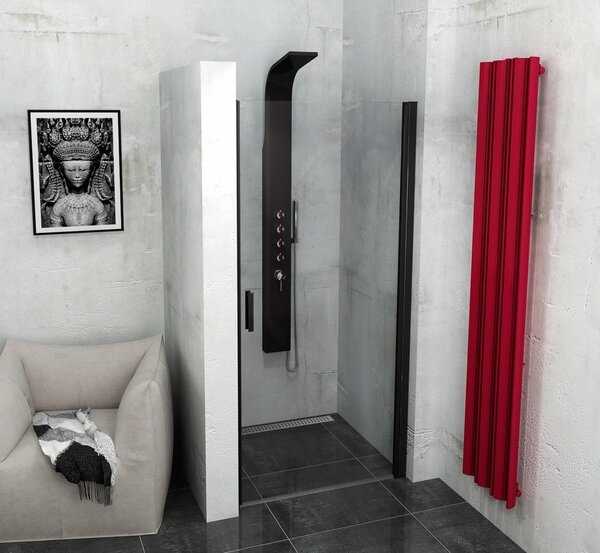 Polysan ZOOM LINE BLACK sprchové dveře 800mm, čiré sklo ZL1280B