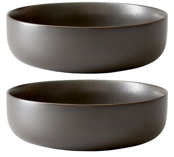 Audo CPH Set dvou tmavě hnědo šedých porcelánových misek AUDO NEW NORM 25 cm