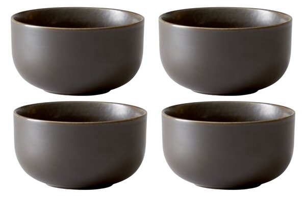 Audo CPH Set čtyř tmavě hnědo šedých porcelánových misek AUDO NEW NORM 7,5 cm