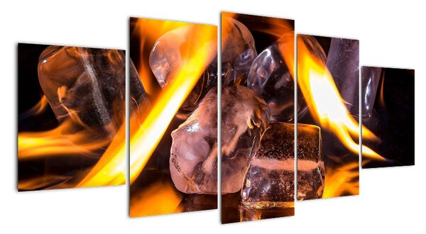 Obraz ledových kostek v ohni (150x70cm)