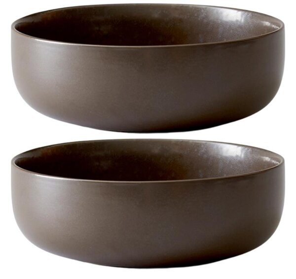 Audo CPH Set dvou tmavě hnědo šedých porcelánových misek AUDO NEW NORM 21,5 cm