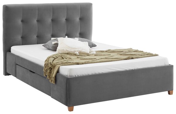 ČALOUNĚNÁ POSTEL, 140/200 cm šedá Carryhome - Jednolůžkové postele
