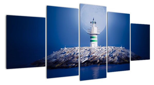 Maják na moři - obraz (150x70cm)