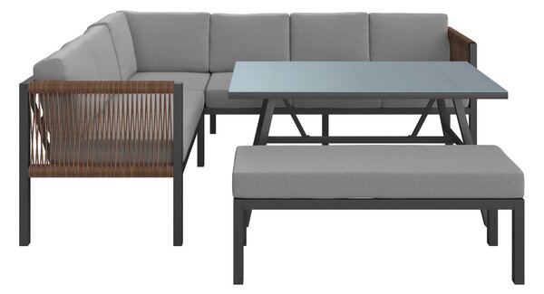 ZAHRADNÍ SEDACÍ SOUPRAVA kov, plast, sklo, textil Ambia Garden