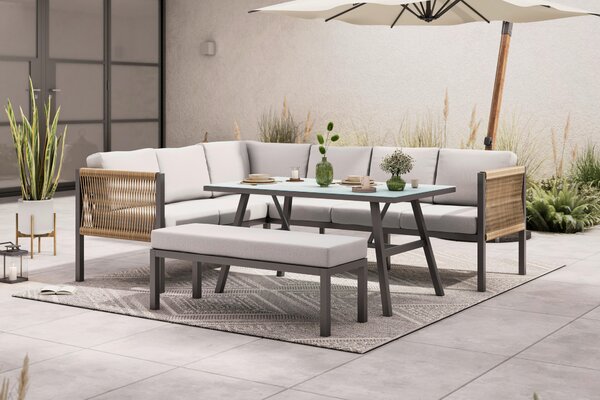 ZAHRADNÍ SEDACÍ SOUPRAVA kov, plast, sklo, textil Ambia Garden