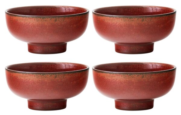 Audo CPH Set čtyř červeno hnědých keramických misek AUDO NEW NORM 12 cm