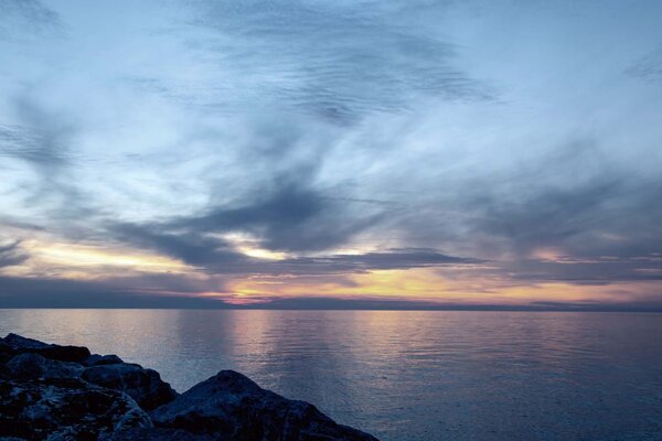 DIMEX | Vliesová fototapeta Západ slunce v Toskánsku MS-5-3135 | 375 x 250 cm | modrá, černá, oranžová