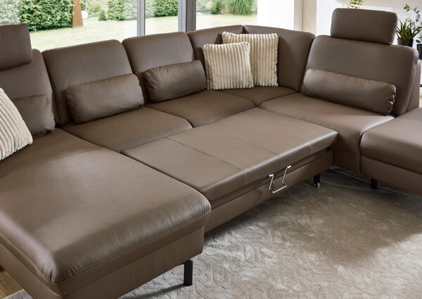 SEDACÍ SOUPRAVA, kůže, hnědá Beldomo Premium - Sedací soupravy