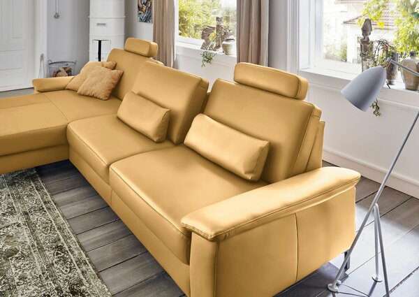 ROHOVÁ SEDAČKA, kůže, žlutá Dieter Knoll - Sedací soupravy