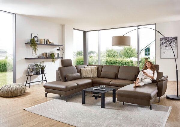 SEDACÍ SOUPRAVA, kůže, hnědá Beldomo Premium - Sedací soupravy