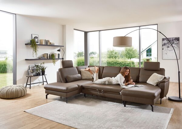 SEDACÍ SOUPRAVA, kůže, hnědá Beldomo Premium - Sedací soupravy