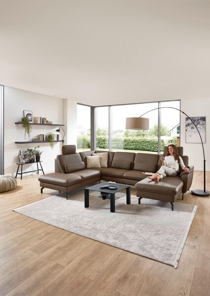 SEDACÍ SOUPRAVA, kůže, hnědá Beldomo Premium - Sedací soupravy