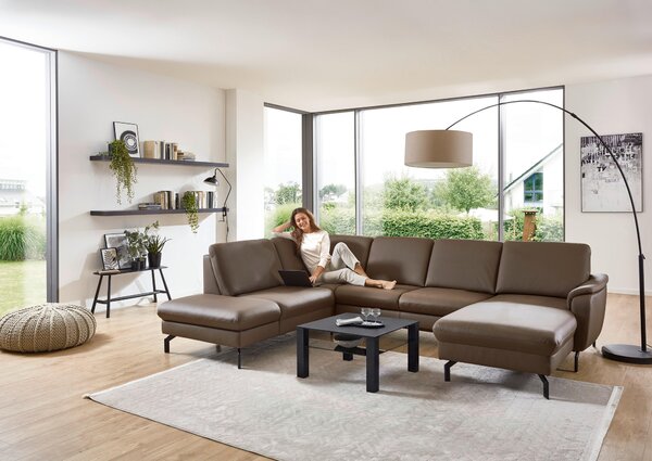 SEDACÍ SOUPRAVA, kůže, hnědá Beldomo Premium - Sedací soupravy