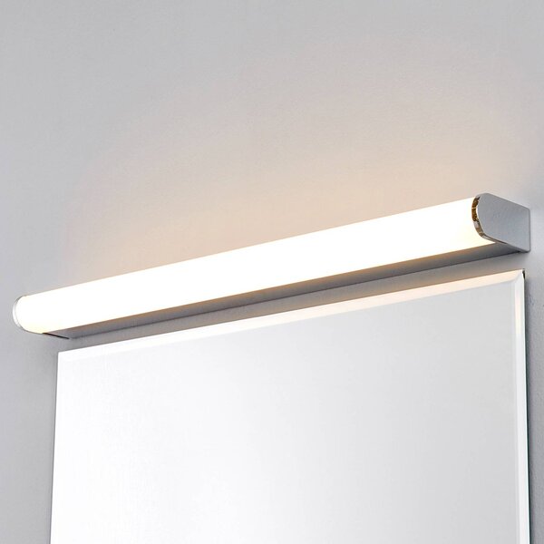 Lindby Nástěnné svítidlo LED Philippa, zaoblené, 58 cm, chrom, IP44, Chrom / stříbro, Koupelna, kov, Moderní