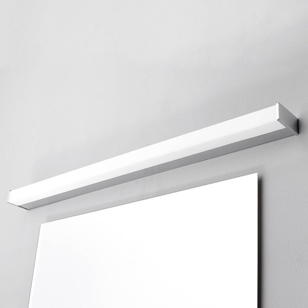 Lindby Nástěnné svítidlo LED Philippa, hranaté, 89 cm, chrom, IP44, Chrom / stříbro, Koupelna, kov, Moderní